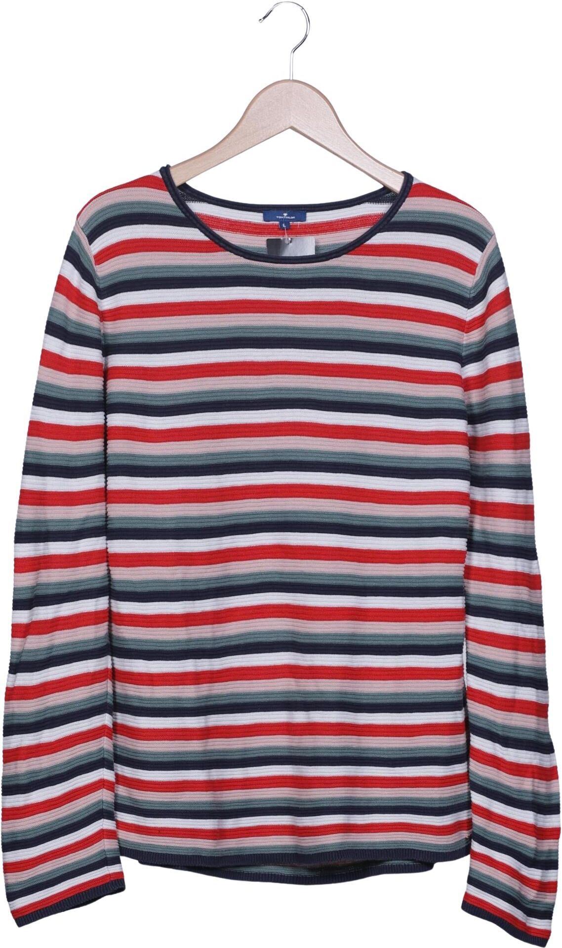 Tom Tailor Damen Pullover, Mehrfarbig, Gr. L, Baumwolle - Second Hand