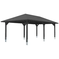 Skan Holz Carport Taunus 439 x 786 cm-anthrazit Holzcarport