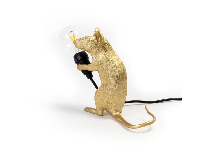 Mouse Lamp Mac Sitting Tischleuchte Gold - Seletti Mouse Lamp Valentine - Wohnzimmer - Design - Kunststoff