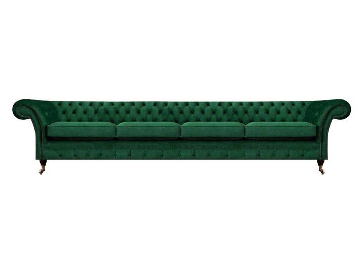 Xlmoebel Big-Sofa Luxuriöses grünes Sofa mit hochwertigem Textilbezug und Polsterung, 4-Sitzer, Hergestellt in Europa