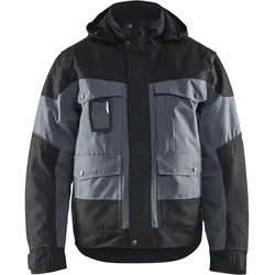 Winterjacke mit Kapuze "4886" - S - grau/schwarz