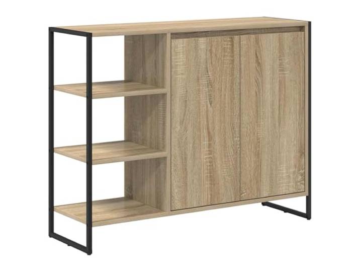 GHVBNMF Seitenschrank Sonoma 96,5x30x75 cm Kommode mit 2 Türen Industrie Vielseitiger Beistellschrank im Industrie-Stil für Wohnzimmer und Flur. Bietet strukturierten Stauraum hinter 2 Türen.
