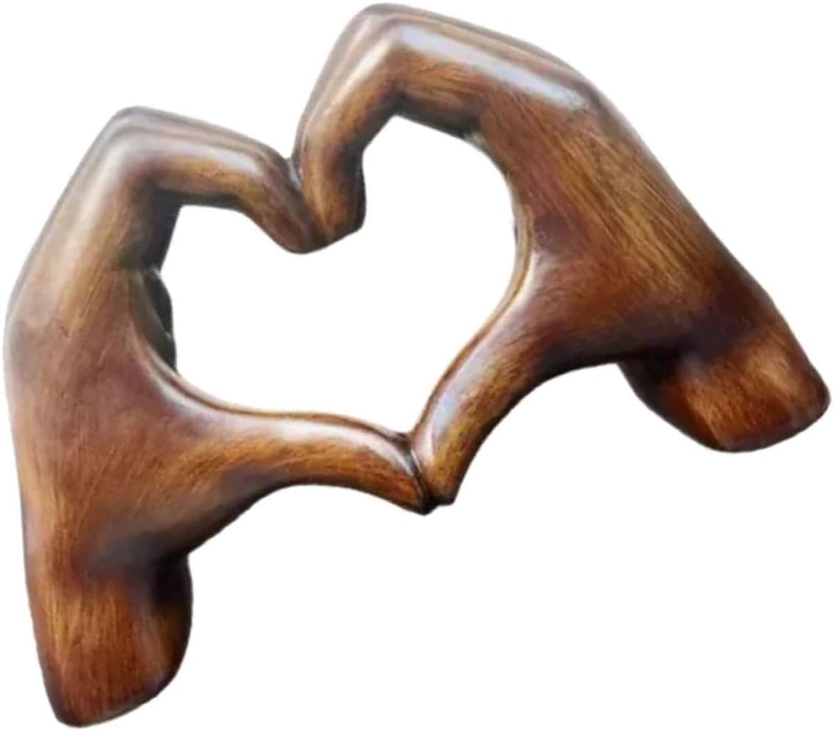 Abstract Hart Vinger Gebaar Standbeeld Decoratie - Zwart - Hoogte: 18.5 cm