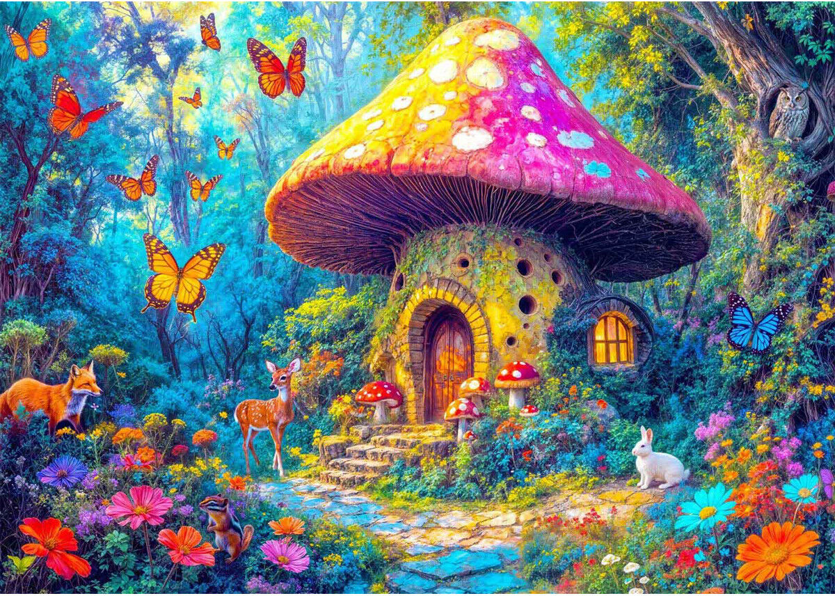 Puzzle Mushroom Cottage 1000 pcs - Enjoy Puzzle