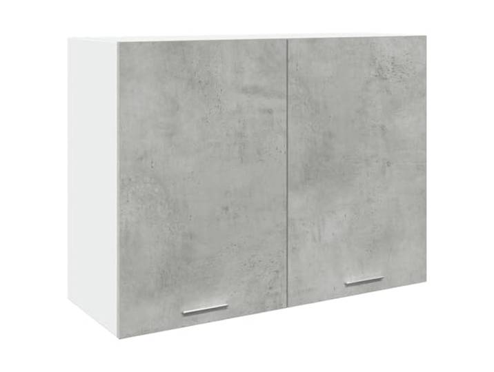 fsahslih Hängeschrank Lyon Betongrau 80x31x60 cm Oberschrank Küche Moderner Küchen-Wandschrank in Beton-Optik für Essen, Schlafzimmer und Wohnbereich mit Tür und viel Stauraum.