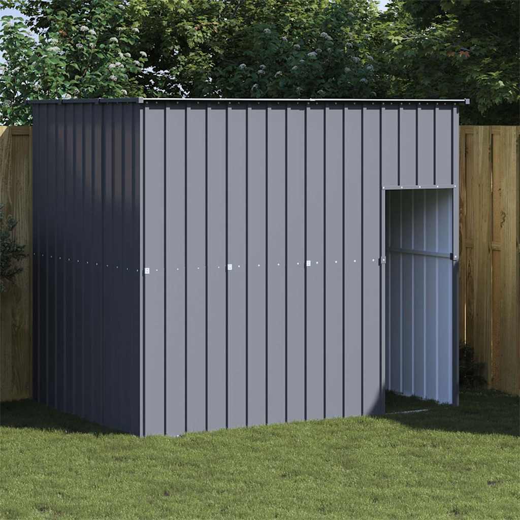 vidaXL Caseta perros con tejado acero galvanizado gris 214x153x181 cm Antracita