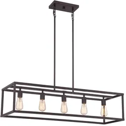 Hängeleuchte Deckenlampe Pendelleuchte Stahl Bronze Esszimmerlampe 5 Flammig