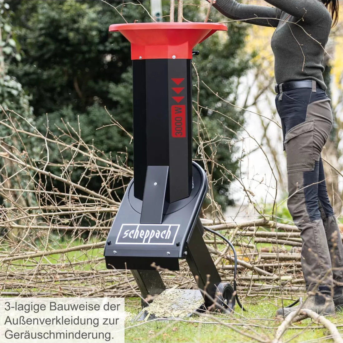 Scheppach Biostar 3000 400V Biotrituratore elettrico da giardino 3500W , rami max 45 mm