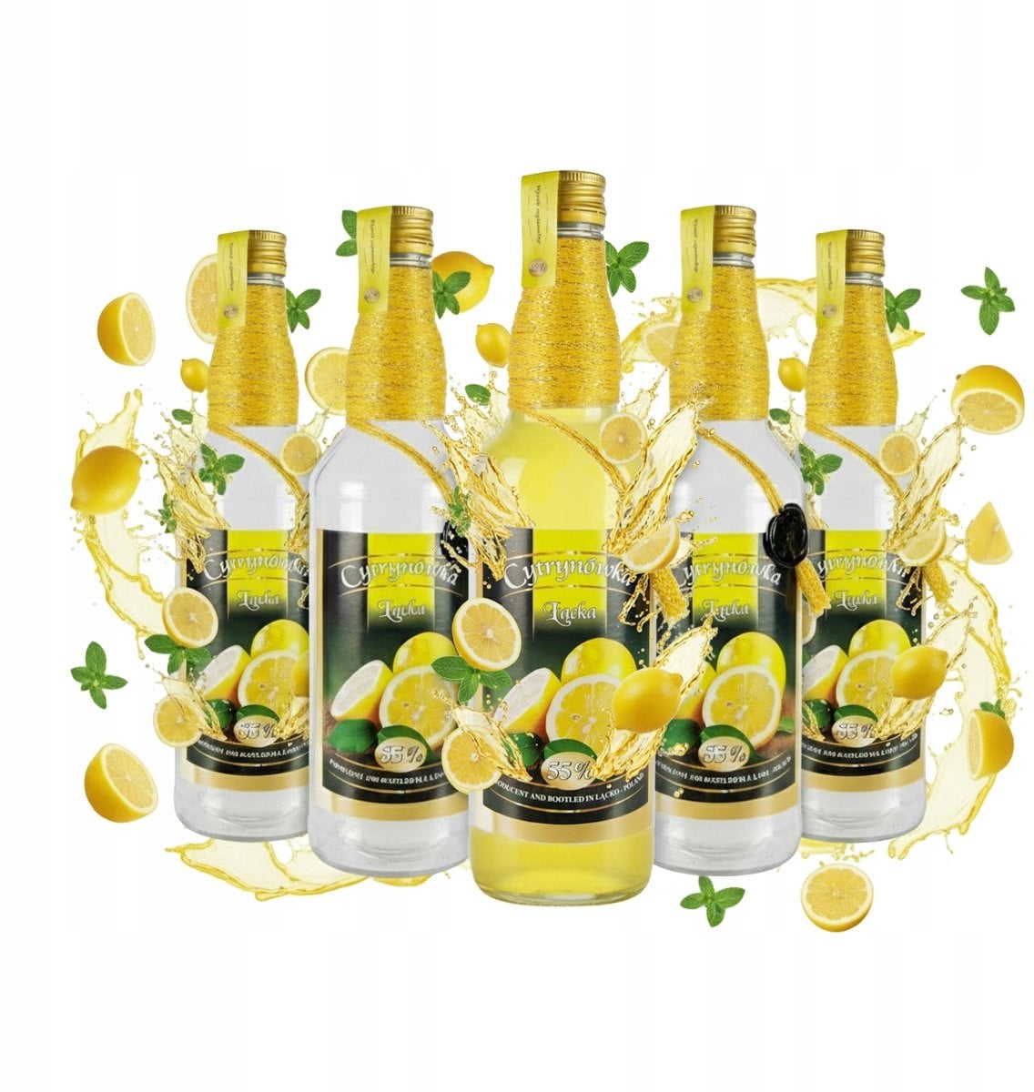 Bimberek Monopol Serie Decoratieve Glas Fles met Snoer 500ml