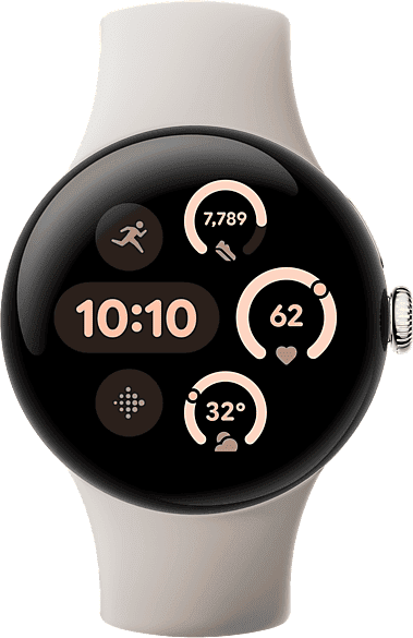 Smartwatch - Google Pixel Watch 3, AMOLED, 41 mm, S-L, Aluminio 100% reciclado, Porcelana