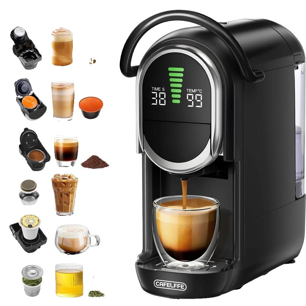Kapselkaffeemaschine, einstellbare Brühstärke, kompaktes Design, Schwarz, EU