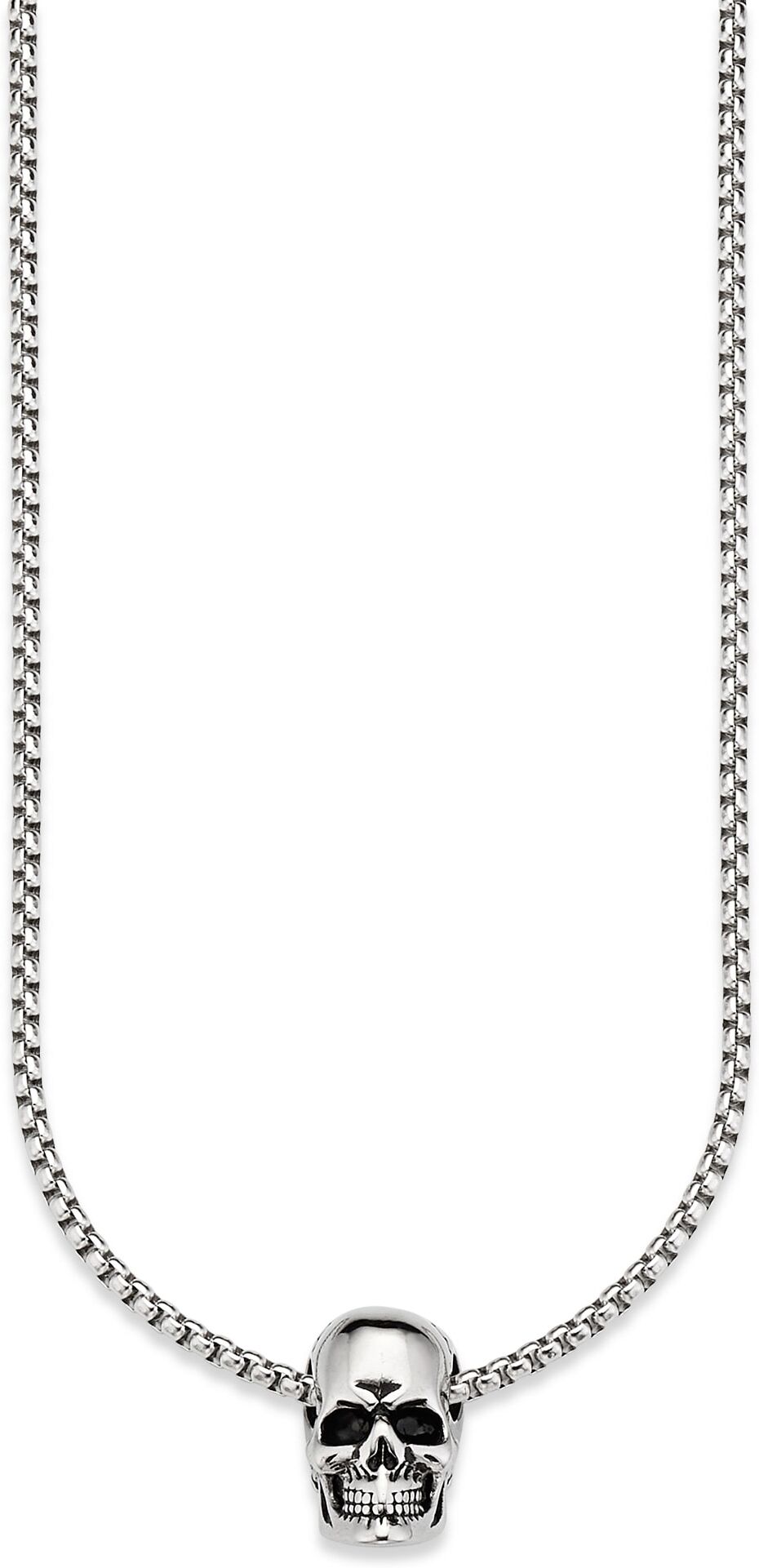 Kette mit Anhänger BRUNO BANANI "Schmuck Geschenk Halskette Scull Totenkopf Venezianerkette", silber (edelstahlfarben), Halsketten, Herren, Edelstahl, L: 55 B: 3mm, Kette mit Anhänger, B:3mm edelstahlfarben Edelstahl, L: 55 B: 3mm