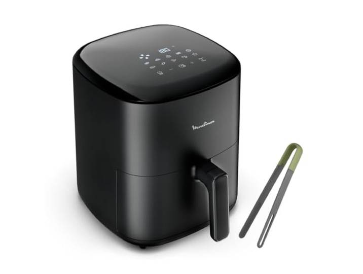 Moulinex Easy Fry Max EZ245820ES Luftfritteuse, 1500 W, Energieeinsparung bis zu 70%, intuitives Bedienfeld, 10 automatische Programme, für 6 Personen, inklusive Siebzange, Schwarz