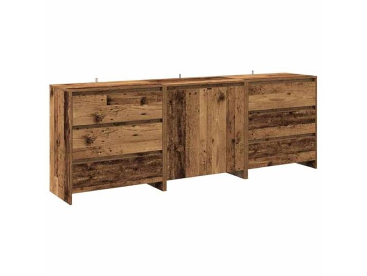 vidaXL 3-TLG. Sideboard Altholz-Optik Holzwerkstoff