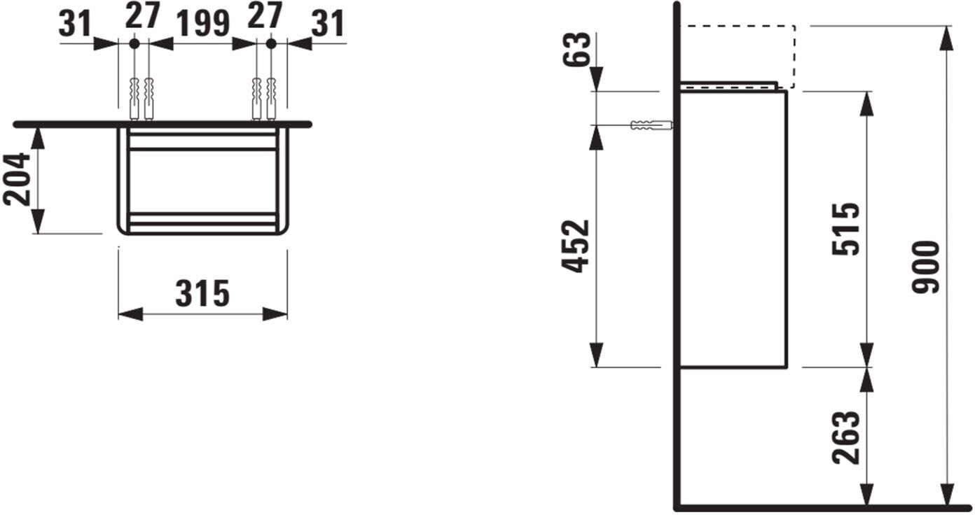 LAUFEN BASE 2.0 Waschtischunterschrank 31,5 cm