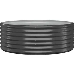 Helloshop26 - Pflanzkasten Hochbeet Blumenbeet Terrasse Garten pulverbeschichteter Stahl Anthrazit 02_0039478
