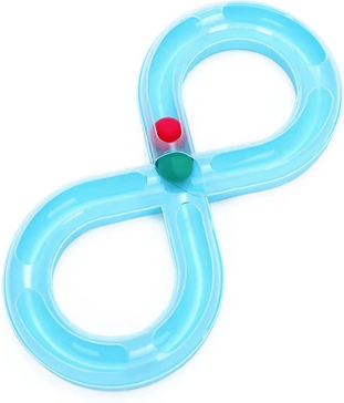 Inspire Curations SpinChase Interactive Track Ball Cat Toy With Spinner Disk blue