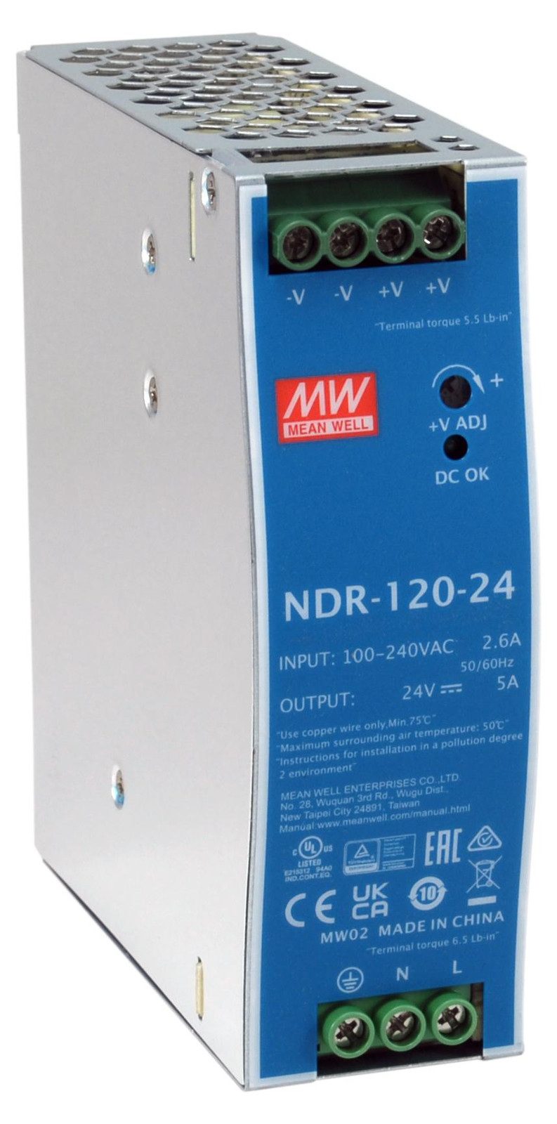 Level One POW-2442 Industriële Voeding 24VDC 120W DIN-Rail