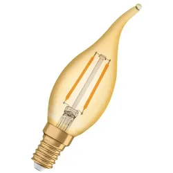 OSRAM LED E14 VINTAGE Windstoßlicht GOLD 2,5W wie 21W extra warmweißes Licht