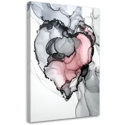 LEINWANDBILD Abstraktion mit rotem Herzen 60x90cm