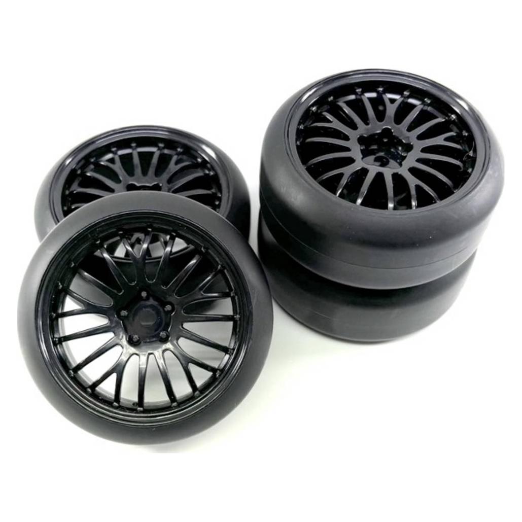 Absima 1:10 Strassenmodell Kompletträder Drift Schwarz 4 St. (2510052)