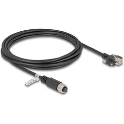 Delock M12 Kabel A-kodiert 8 Pin Buchse zu RJ45 Stecker mit (CAT5e, 3 m), Netzwerkkabel