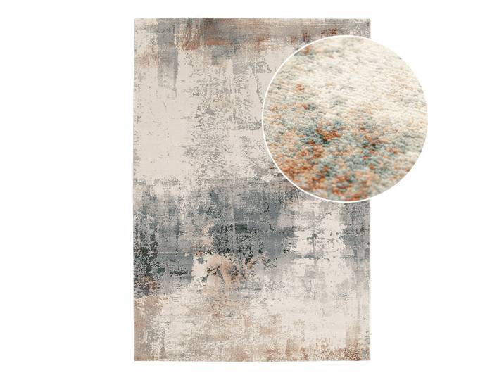 Kurzflorteppich Karo Grau/Beige 200 x 290cm Polyethylenterephthalat