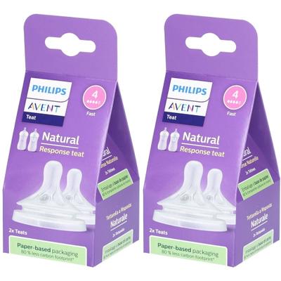 Philips Avent Natural Response Flow Speen 4 Scy964/02 x2 2x2 St Sauger