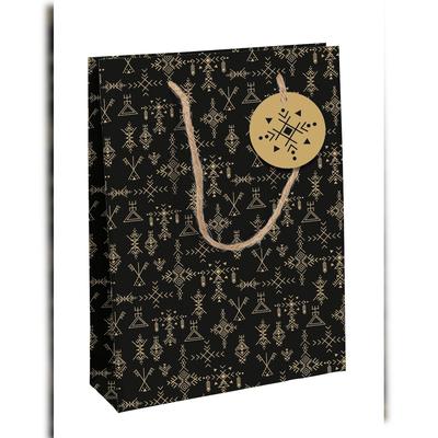 Clairefontaine 6x Tanit, Kraft braun, Geschenktasche L 26,5x14x33 cm - Schwarz 32454-2C