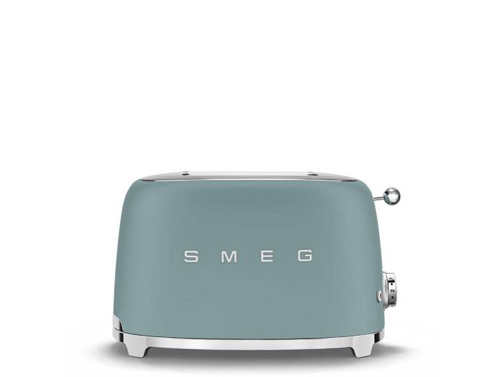Smeg Toaster, Grün, Metall, 32.5x20x19.5 cm, Krümelschublade, Auftaufunktion, Aufwärmfunktion, automatischer Auswurf nach Röstende, Bagel-Funktion, Kochgeschirr, Küchengeräte, Toaster