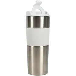 BERGNER - Reisebecher 460 ml Lovers Edelstahl und Silikon weiß