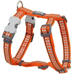 Red Dingo Hundegeschirr Knochen Reflektierend 30-48 cm Orange (Hund, Spazieren), Halsband + Leine