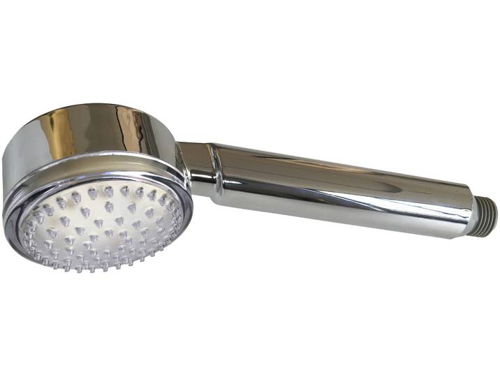 Handbrause ADOB LED , grau (chromfarben), B:8cm H:22,5cm T:4cm, Duschköpfe, Handbrause, Durchmesser 8 cm