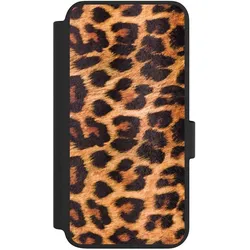 Nivocase Klapphülle für Samsung Galaxy S23 Handyhülle aus Kunst Leder NIVOflip schwarz Animalprint Fell (Samsung Galaxy S23), Smartphone Hülle, Schwarz