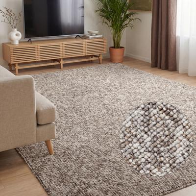 Teppich ELLE DECORATION "Rocco", braun (taupe multifarben), B:240cm H:10mm L:340cm, Polypropylen, Teppiche, Teppich, Läufer, waschbar, Wohnzimmer, Esszimmer, Woll-Optik