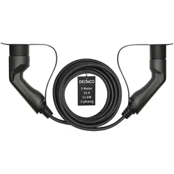 Deltaco, Elektroauto Ladekabel, Electric car charging cable Type 2 - Type 2, 3 phases, 16A, 11KW, 5m (Typ 2, 11 kW, 16 A, 5 m)