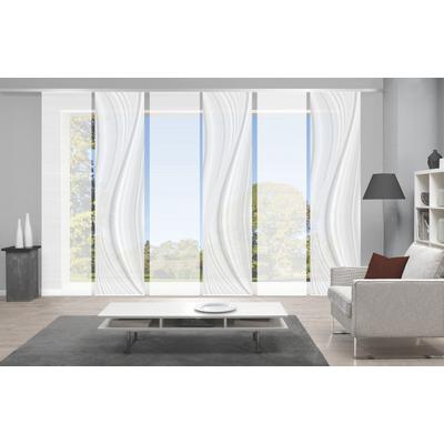 Schiebegardine VISION S "LAURINA 6er SET" Gr. 1, grau, B:60cm H:260cm, Polyester, Gardinen, Schiebevorhang Digidruck 6er Set LAURINA