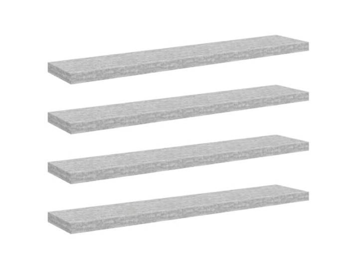 QINXIXINAIXI Schweberegale 4 STK. Betongrau 120x23,5x3,8 cm MDF Unsichtbares Befestigungssystem, Wandmontage, Wabenplatten-Design, Metallrahmen, Betongrau, 4 Stück