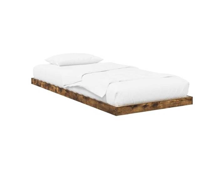 KKgypkn Bodenbettrahmen Geräucherte Eiche 80 x 200 cm Holzwerkstoff, Futonbettgestell mit Lattenrost für gleichmäßige Unterstützung, minimalistisches Design für vielseitige