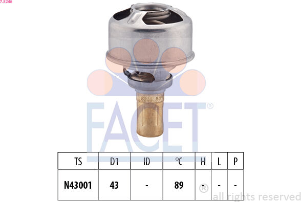 Facet Thermostat, Kühlmittel 78246 Für Volvo Renault
