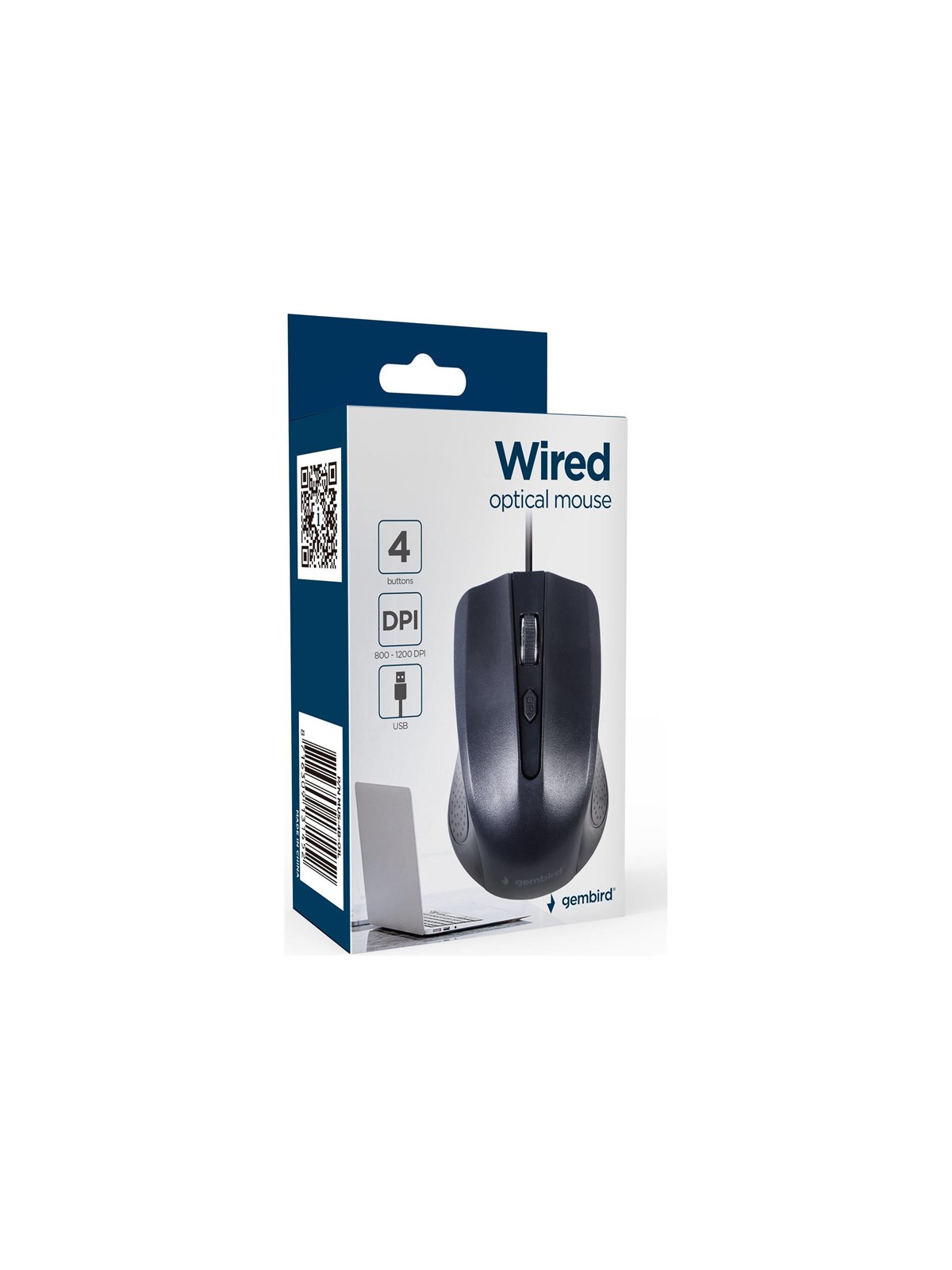 Gembird - mouse - USB - Maus (Schwarz)