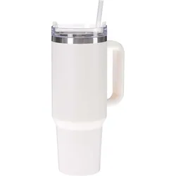 TRENDSHOP Edelstahlbecher Elixir of Life 1,2l - weiß