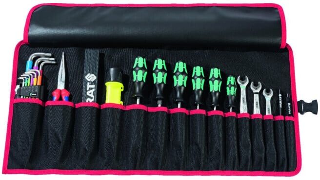 PARAT Sac à outils roulant 15 compartiments L670xH330mm Nylon noir/rouge (5990828991)