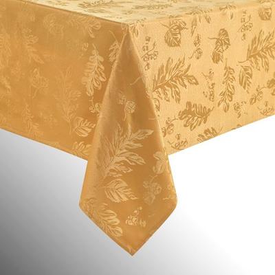 Threadmade Home Llc Graceful Leaves Rectangle Tablecloth, 60 x 102, Gold