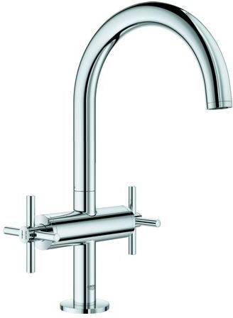 Grohe Atrio L-Size Waschtischarmatur 21019003 chrom, mit Kreuzgriffen, Ablaufgarnitur