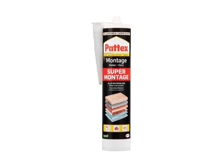 Pattex Kraftkleber Supermontage Hellelfenbein, Grau 410 g