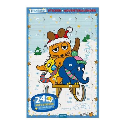 TRÖTSCH - Sticker-Adventskalender 'Die Maus ' | Weihnachtskalender mit 24 niedlichen Soft-Stickernr Adventskalender | Ab 3 Jahren