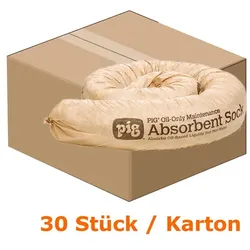 Absorptionsstrumpf PIG® Oil-Only Saugstrumpf 30 Stück Abmessung 8 cm Dia x 122 cm, Absorbiert 113,7 L je Karton