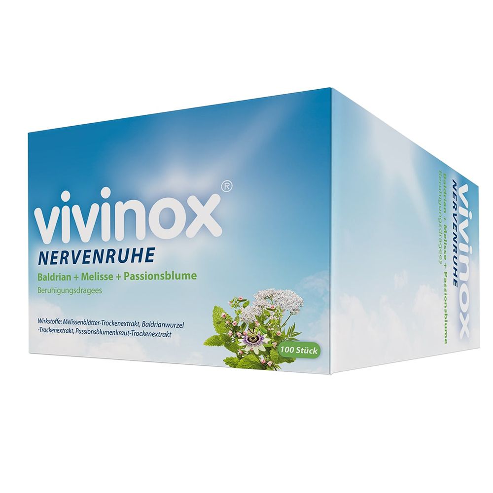 Vivinox Nervenruhe Baldr.+Mel.+Passion.Beruh.Drag. 100 St Überzogene Tabletten