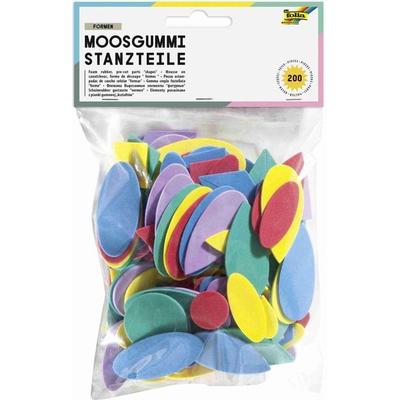 Folia Moosgummi-Stanzteile FORMEN, 200 Teile, verschiedene Farben & Formen